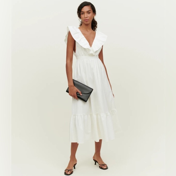 Reformation Dresses & Skirts - New Reformation Reina Maxi Flowy White Dress size 6